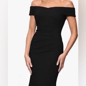Xscape Off Shoulder Black Dress